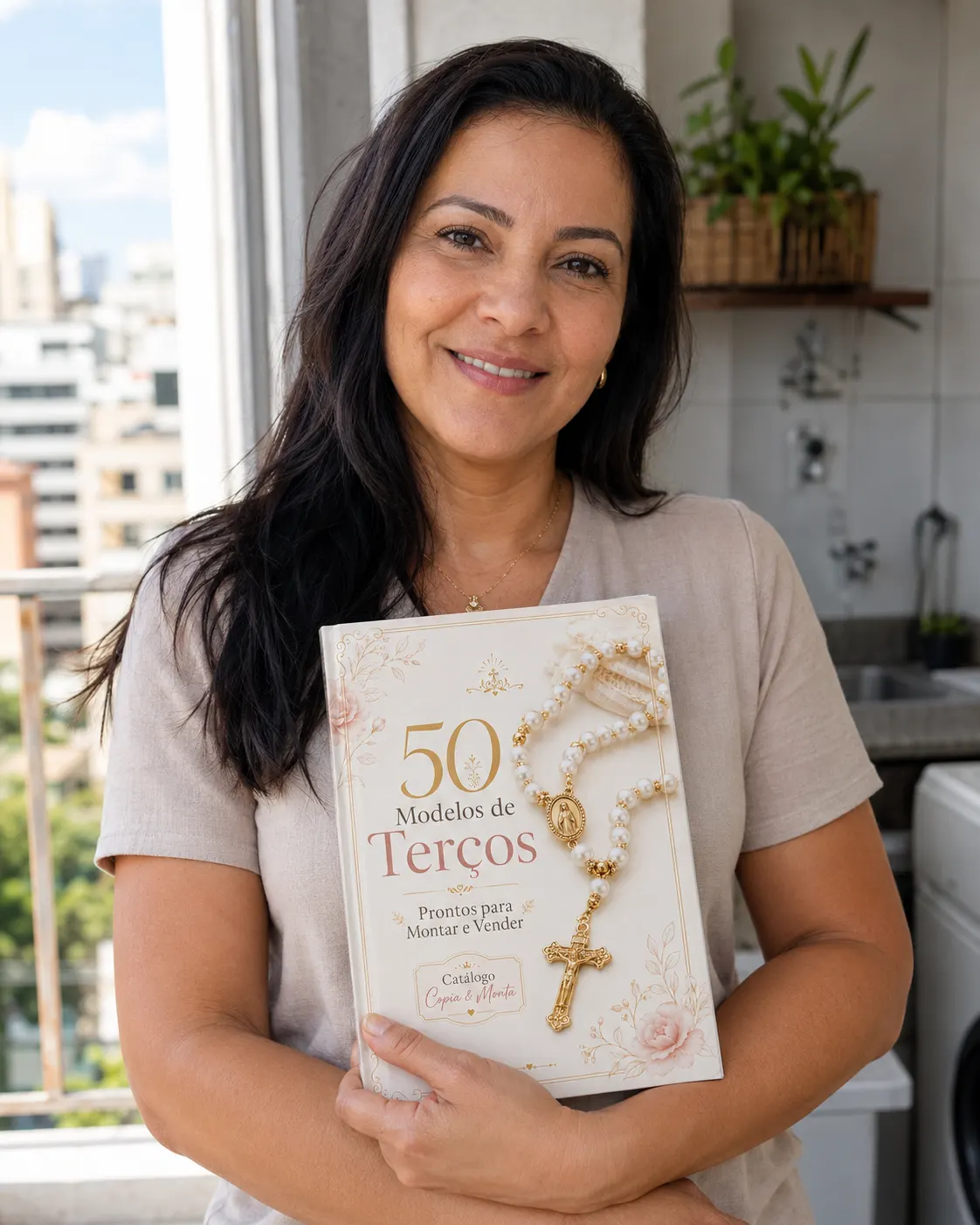 Artesã com terço