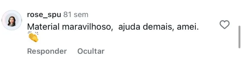 Comentário sobre material digital