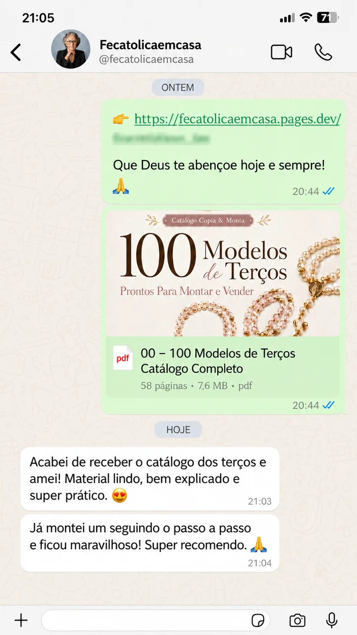 Depoimento de cliente sobre o Catálogo Técnico de Terços